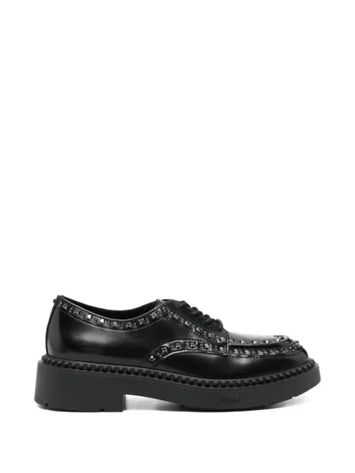 Ash Max Studded Leather Derby Shoes In Black