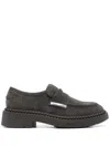 Ash Medusa Loafers In Gunmetal Suede In Bistro