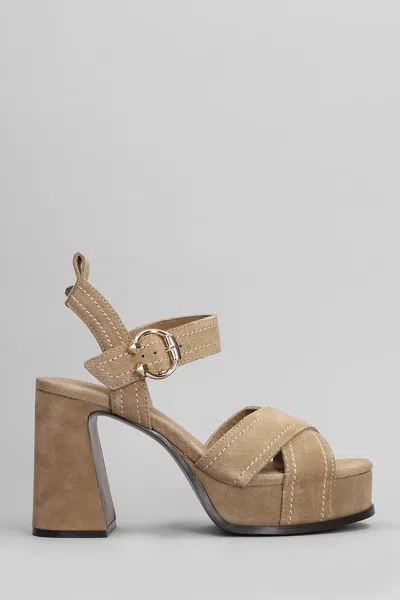 ASH MELANY SANDALS IN BEIGE SUEDE