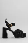 ASH MELANY SANDALS IN BLACK SUEDE