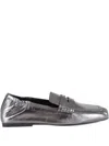 Ash Square-toe Loafers In Silver