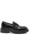 Ash Mikka Leather Loafers In Black