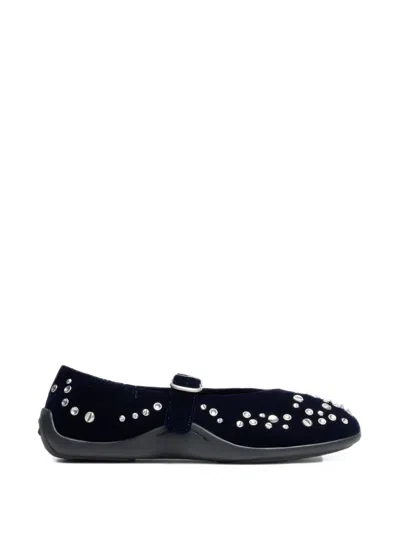 Ash Mimosa Stud-embellished Ballet Flats In Black