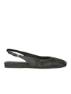 Ash Minimalist Black Leather Sandals With Adjustable Slingback Strap In Black