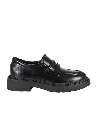 Ash Miracle Round Head Loafers In Black