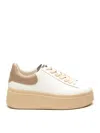 Ash Suede Lace-up Shoes Platform Sole In White