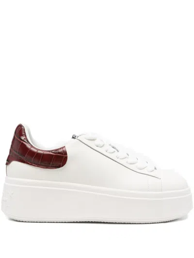 Ash Moby Crocodile-effect Sneakers In White