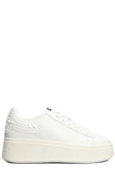 Ash Moby Rubber Sneakers In White Leather