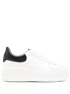 Ash Low Top Leather Platform Sneakers In White