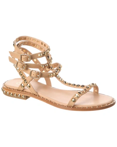 Ash Move Playa Studded Leather Sandal In Brown