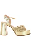 Ash Muse Metallic Leather Heeled Sandals In Gold