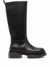 Ash Supremium 60mm Knee Length Leather Boots In Black