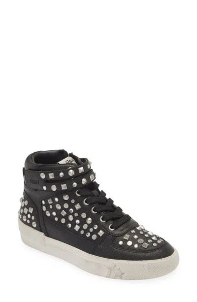 Ash Myraid Studded High Top Sneaker In Black