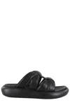 Ash Black Leather Vip Bis Sandals In Black