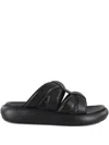 Ash Black Leather Vip Bis Sandals In Schwarz