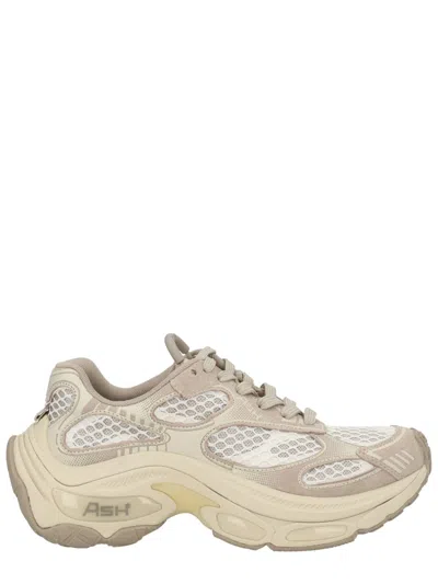 Ash Neutrals Dragon Suede Overlay Chunky Sneakers In White