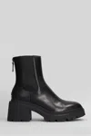 Ash Newton High Heels Ankle Boots In Black Leather In Black