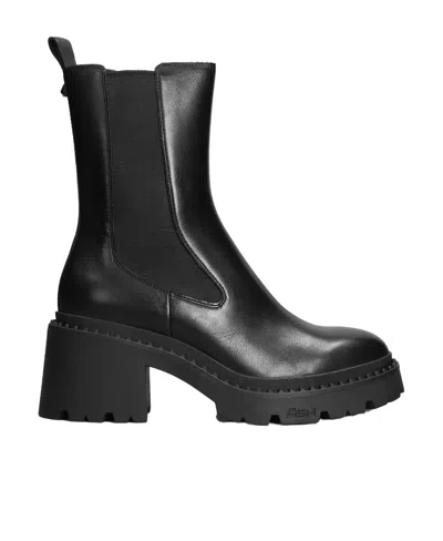 Ash Nico 75mm Leather Ankle Boots In Black