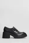 Ash Calf Leather Norton Loafers With Heel In Black