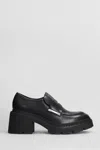 Ash Calf Leather Norton Loafers With Heel In Black