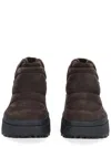 Ash Onyx Ankle Platform Slippers Pull Tab In Brown
