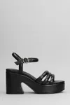 ASH ONYX SANDALS IN BLACK LEATHER