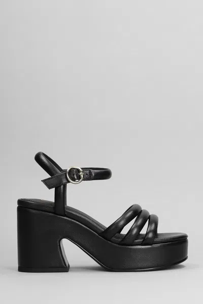 Ash Onyx Sandals In Black Leather