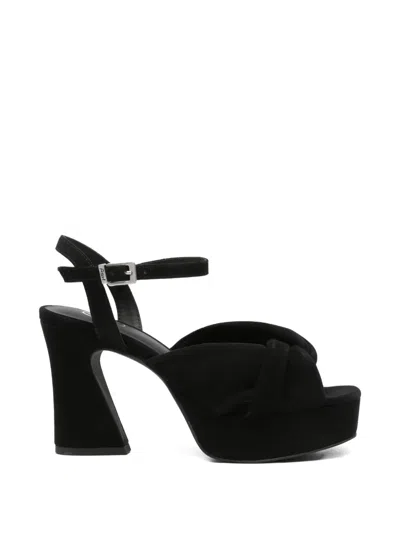 Ash Opus Knot-detail Heeled Sandals In Black