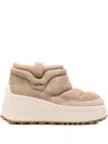 Ash Padded Platform Boots In Neutral