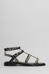 Ash Ankle Strap Leather Flat Sandals With Studs