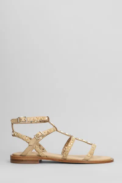 Ash Pandora Flats In Beige Leather In Neutrals