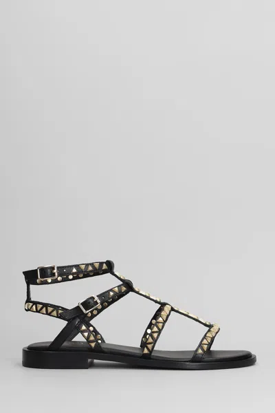 ASH PANDORA FLATS IN BLACK LEATHER