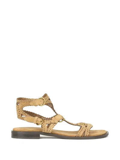 Ash Paprika Studded Sandals In Brown