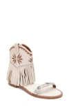 Ash Paquito Fringe Sandal In Beige-white/ Cinnamon