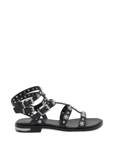 Ash Parkour Stud-embellished Leather Sandals In Black