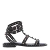 Ash Stud-embellished Leather Flat Sandals In Black