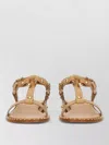 Ash Patsy Bis Croc Printed Embellished Flat Sandal In Brown