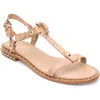 Ash Crocodile Print Sandal With Studs In Sand