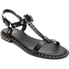Ash Patsy Stud Ankle Strap Sandal In Black