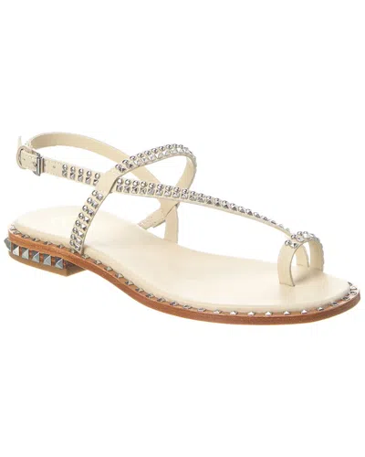 Ash Pearl Leather Sandal In White