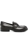 Ash Penny Leather Loafers In Animal Print
