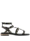 Ash Precious Stud Embellished Sandals In Black