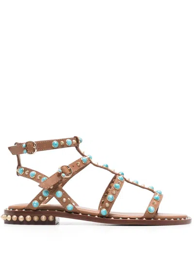 ASH PEPS STUDDED LEATHER SANDALS