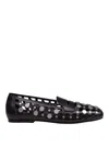 Ash Mini Leather Flat Shoes For Women In Black