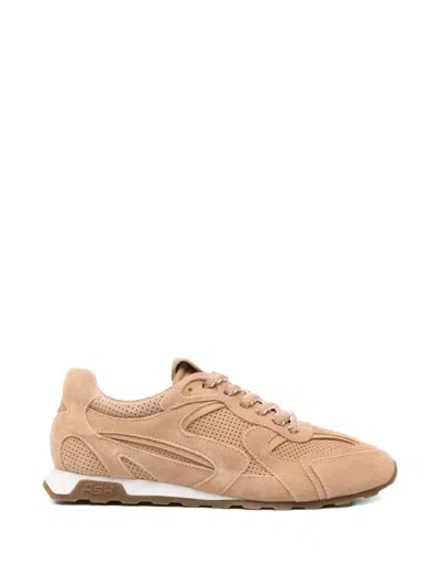 Ash Perforated Suede Sneakers In Neutral