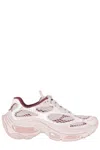 Ash Mesh Sneakers Rubber Sole Pull Tab In Pink
