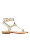 Ash Pulp Studded Ankle-strap Sandals In White