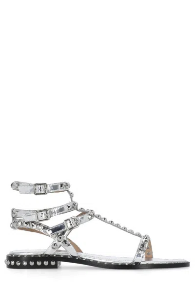 Ash Play 09 Stud Embellished Sandals In Silver