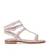 Ash Woman Sandals Light Pink Size 5 Soft Leather In White