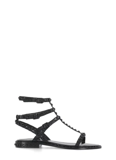Ash Play Bis Model Sandal With Black Leather Straps
